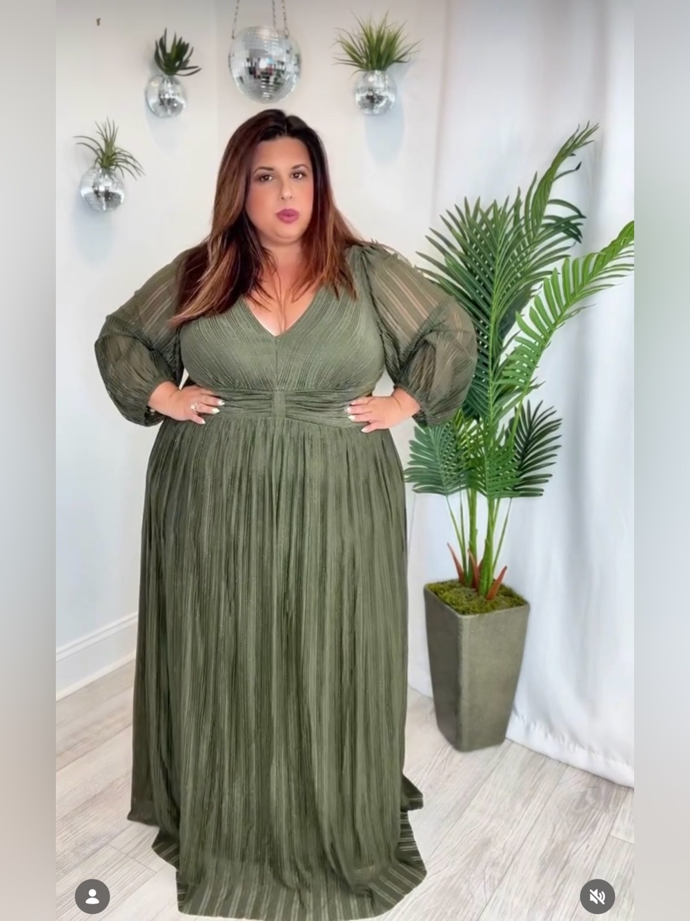 Ever Pretty Olive Green Pleated Shimmer Maxi Dress